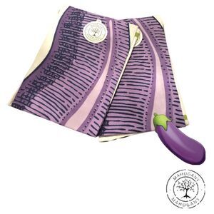 Mahogany Flour Sack (2pk) Hand Screen‎ Printed Kitchen Towel - Eggplant NWT